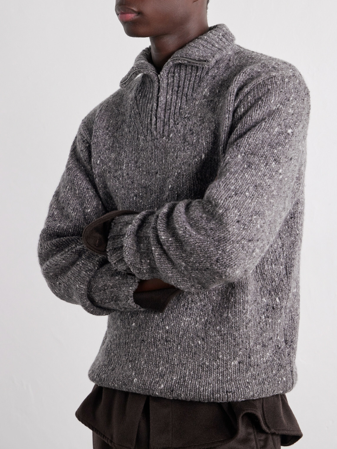 Auralee - Wool Half-Zip Sweater - Gray