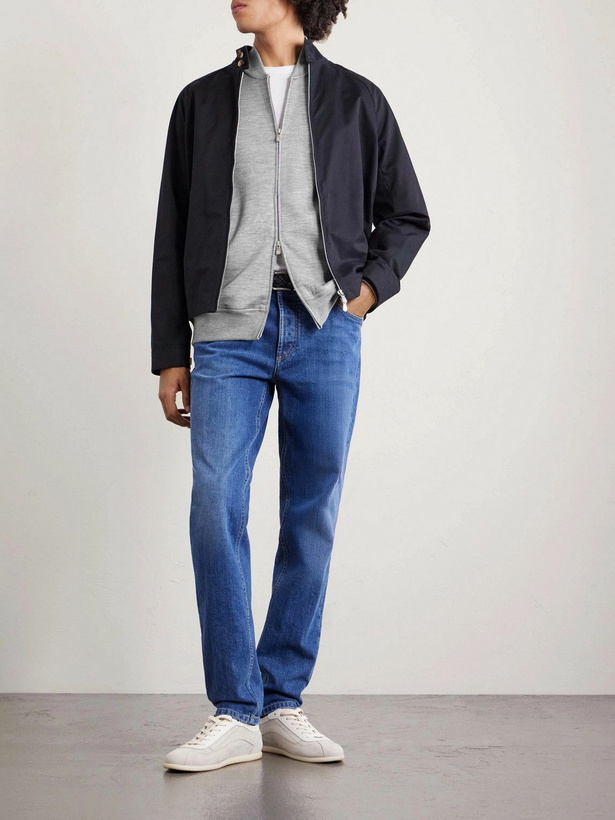Photo: Brunello Cucinelli - Cashmere-Blend Zip-Up Sweatshirt - Gray