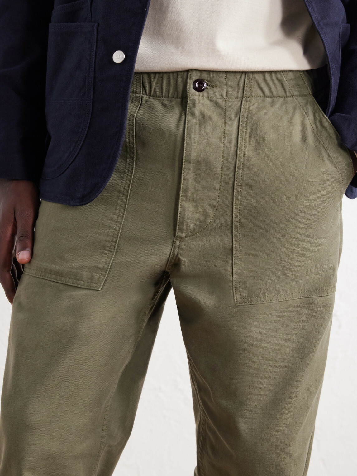 Drake's - Straight-Leg Drawstring Cotton-Twill Trousers - Green