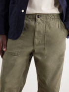Drake's - Straight-Leg Drawstring Cotton-Twill Trousers - Green