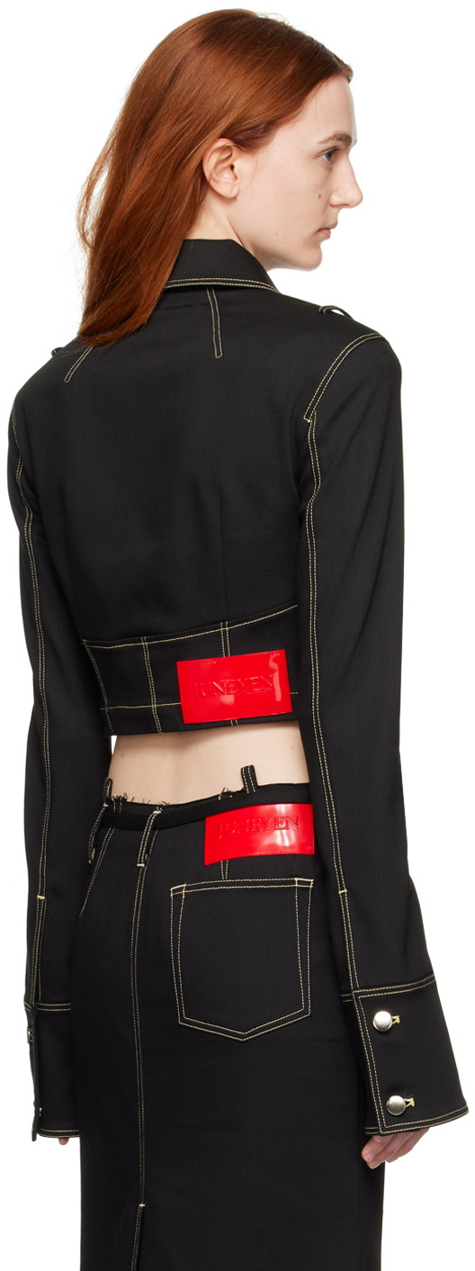 JUNEYEN Black Cropped Denim Jacket