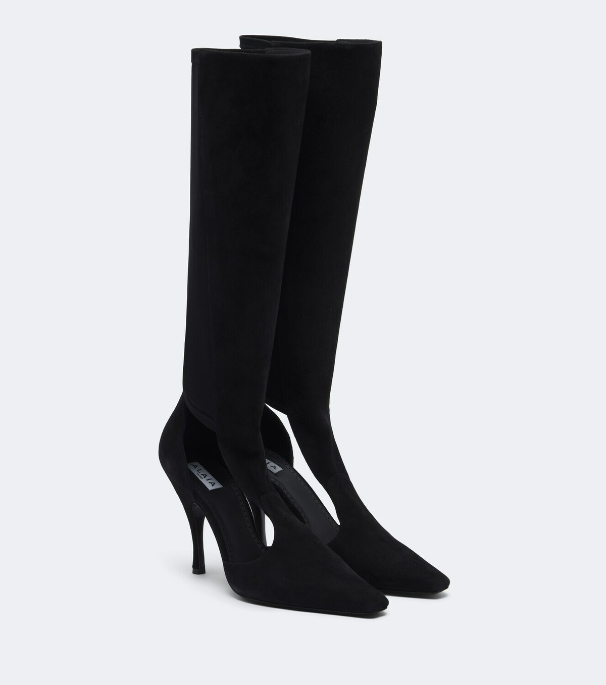 Alaïa Cut-out suede knee-high boots