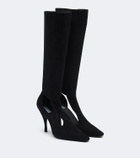 Alaïa Cut-out suede knee-high boots