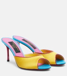 Dolce&Gabbana Keira leather-trimmed satin mules