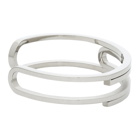 Off-White Silver Paperclip Cuff Bracelet