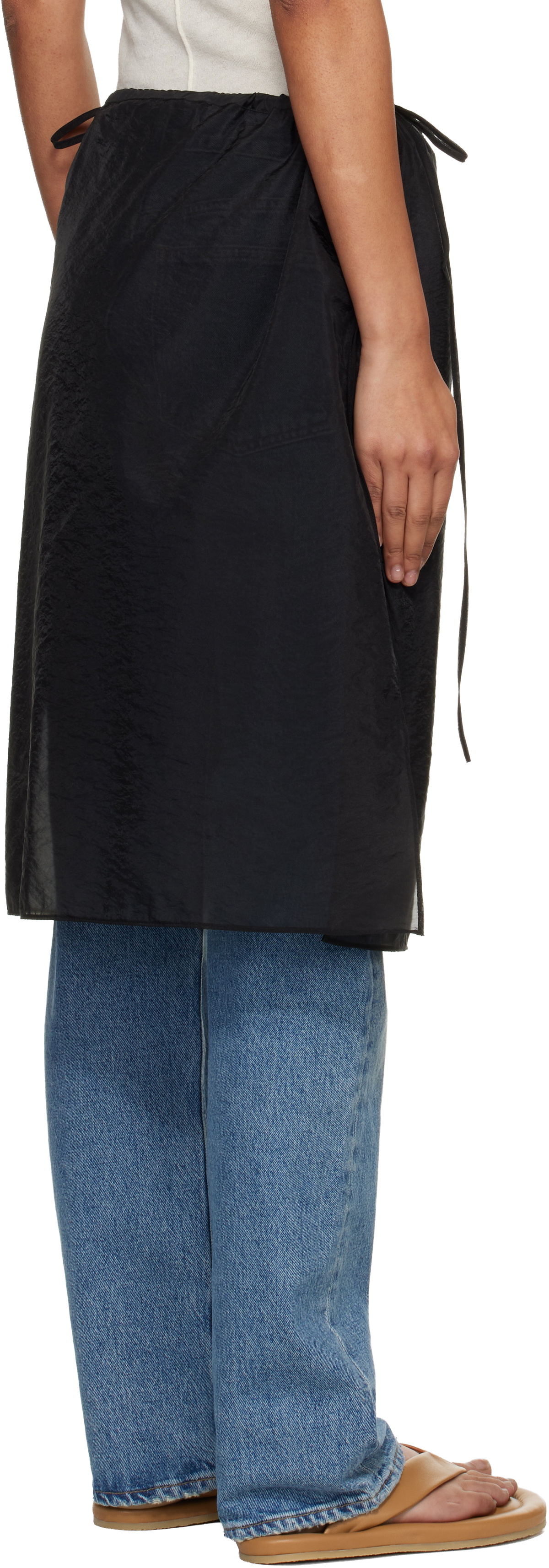 Dunst Black See-Through Layering Midi Skirt