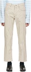 Daniel W. Fletcher Off-White Hickory Stripe Jeans
