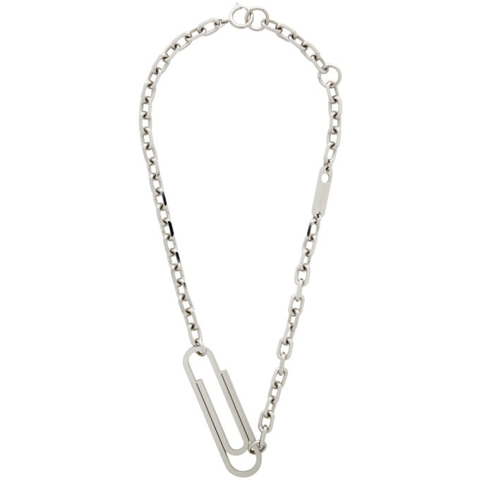 Off-White Silver XL Paperclip Necklace Off-White