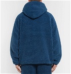 Beams - Fleece Hooded Half-Zip Sweater - Men - Blue