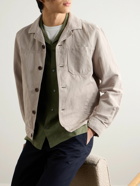 Mr P. - Camp-Collar Garment-Dyed Cotton and Linen-Blend Jacket - Neutrals