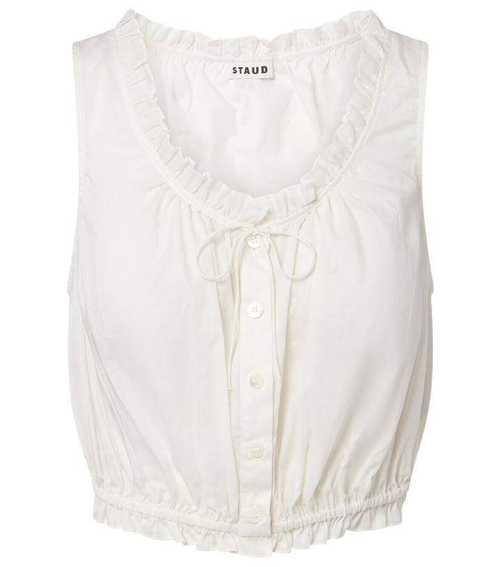 Photo: Staud Sicilia lace-trimmed cotton voile top