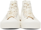 PS by Paul Smith Beige Canvas Happy Logo Kibby High Sneakers