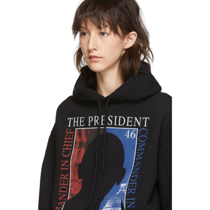 VETEMENTS Black President Print Hoodie Vetements