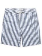 Alex Mill - Straight-Leg Saturday Striped Cotton-Seersucker Drawstring Shorts - Blue