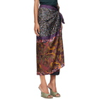 Dries Van Noten Multicolor Wrap Scarf Midi Skirt
