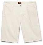 Tod's - Pleated Stretch-Cotton Twill Shorts - Men - Off-white