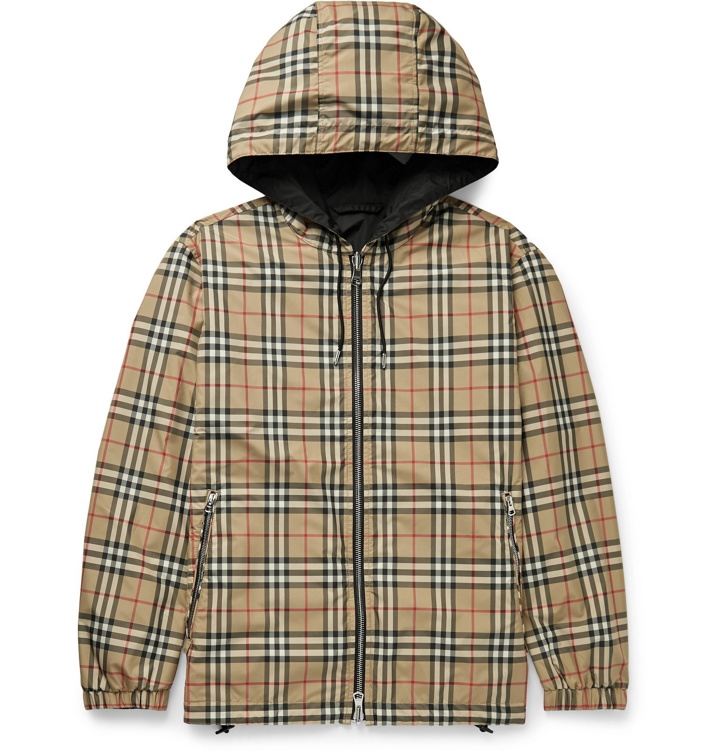 Photo: Burberry - Reversible Checked Shell and ECONYL Hooded Jacket - Brown