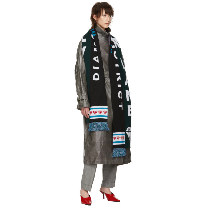 Ports 1961 Black and Green Logo Scarf