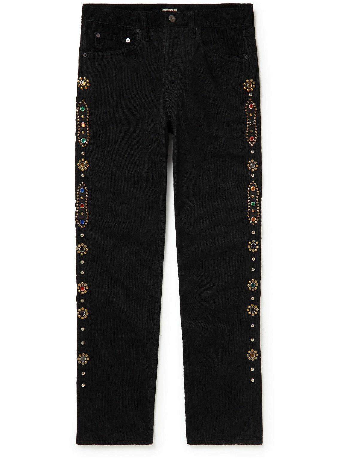 kapital studs corduroy pants キャピタル　スタッズ KAPITAL - Straight-Leg Embellished Cotton-Blend Corduroy Trousers