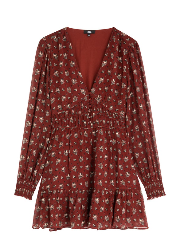 Photo: Paige Brasserie Floral-print Silk-georgette Mini Dress Red