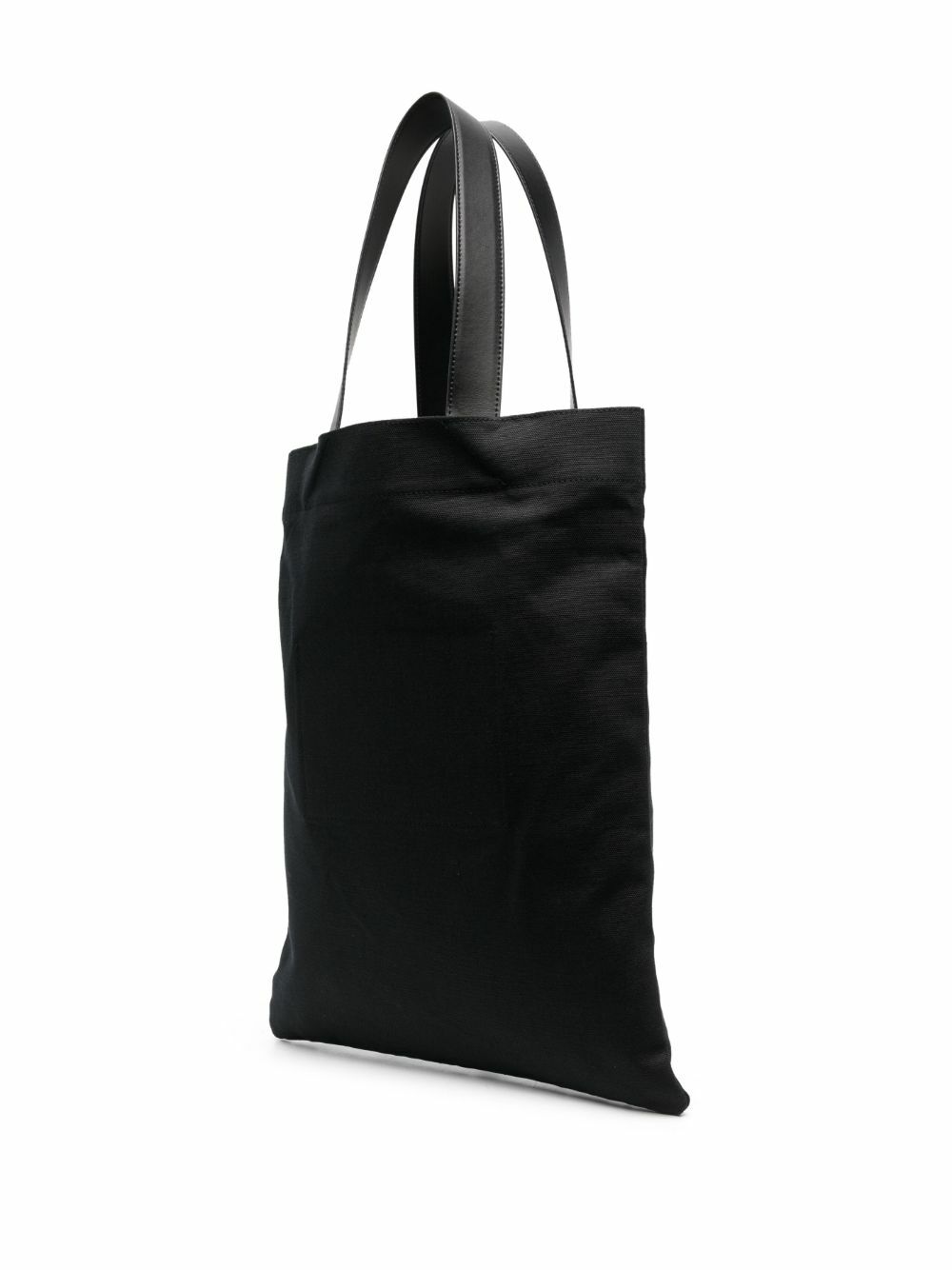 トートバッグ Jil Sander Black Fabric Shopping Bag Jil Sander Utility Large Tote In 002 Pitch Black/Raw - 60