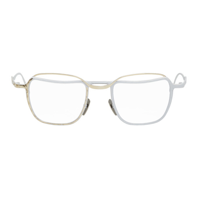 Photo: Kuboraum Gold and White H71 WB Glasses