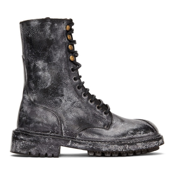 Photo: Dolce and Gabbana Black Leather Vintage-Look Boots