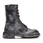 Dolce and Gabbana Black Leather Vintage-Look Boots