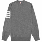 Thom Browne Men's Classic Merino Crew Knit in Medium Grey