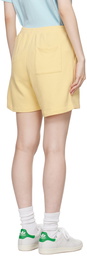 Sporty & Rich Yellow Serif Logo Gym Shorts