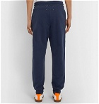 Maison Margiela - Slim-Fit Tapered Appliquéd Loopback Cotton-Jersey Sweatpants - Blue