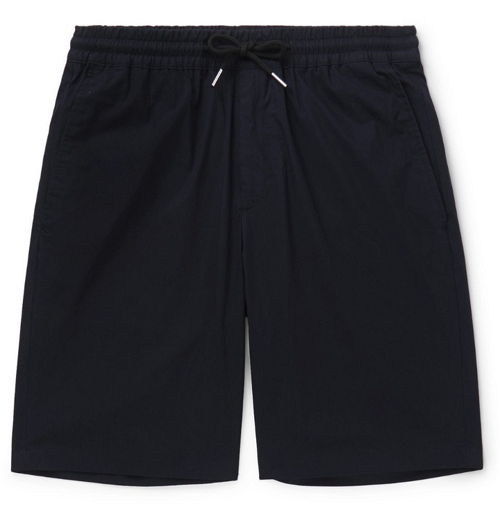Photo: Sandro - Tech-Cotton Drawstring Shorts - Navy