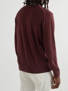 Maison Kitsuné - Logo-Appliquéd Wool Sweater - Burgundy