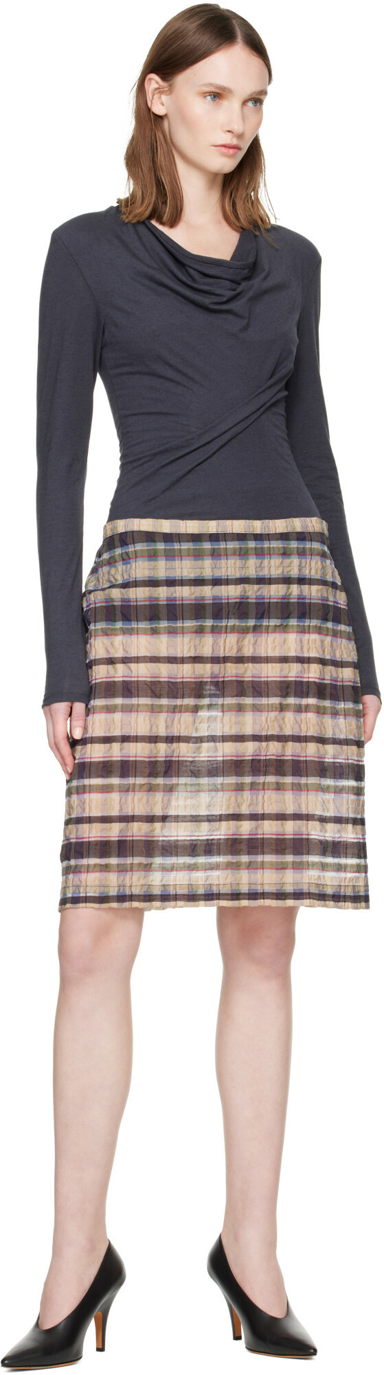 Paloma Wool Beige Hoste Midi Skirt