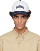 Balmain White & Navy Two-Tone Cotton Cap