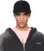 We11done Black Distressed Logo Embroidered Cap