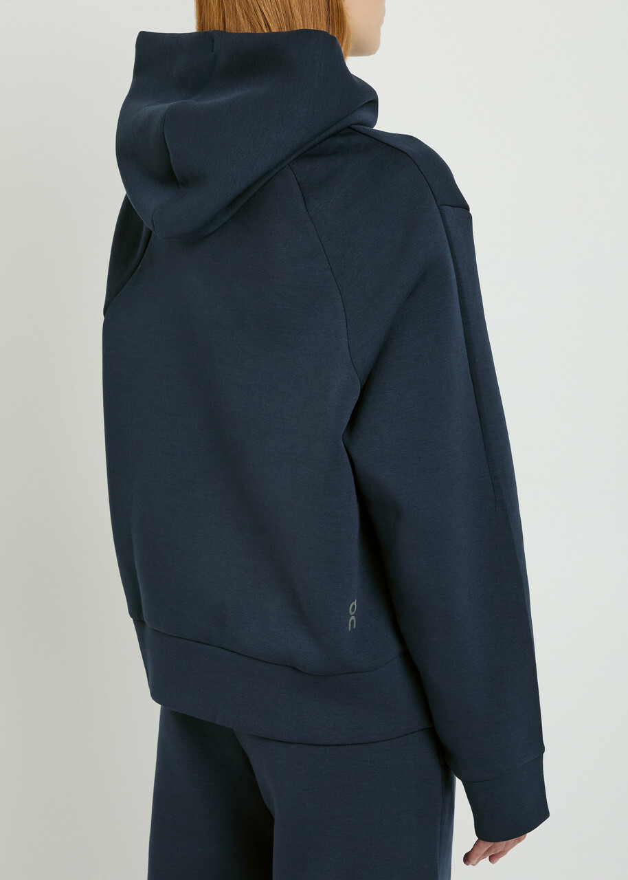 ON Focus Tech Hooded Cotton-blend Sweatshirt Navy