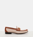 Valentino Garavani VLogo leather-trimmed canvas loafers
