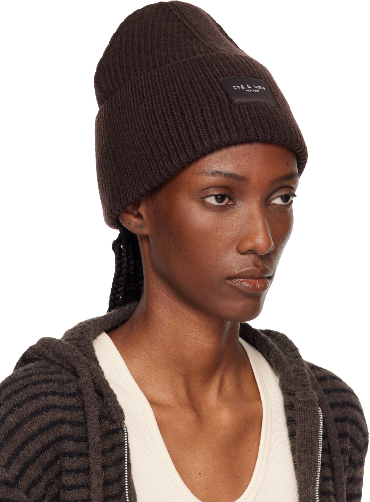 rag & bone Brown Blake Wool Beanie