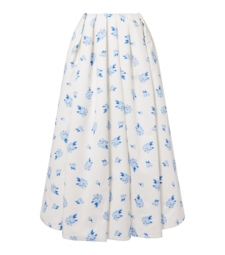 Photo: Leo Lin Victoria floral pleated cotton maxi skirt
