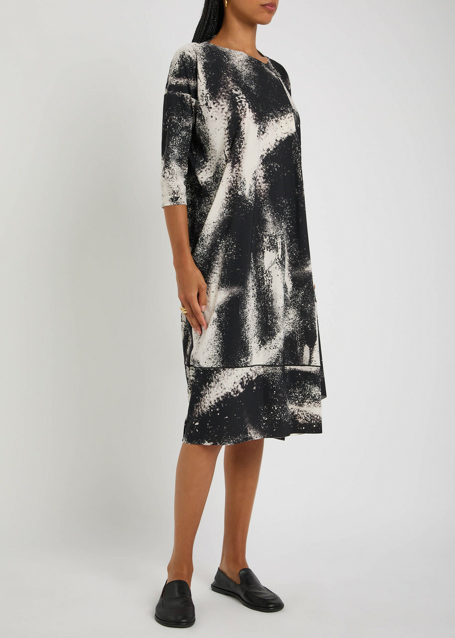 High Prelude Printed Stretch-polyamide Midi Dress Black