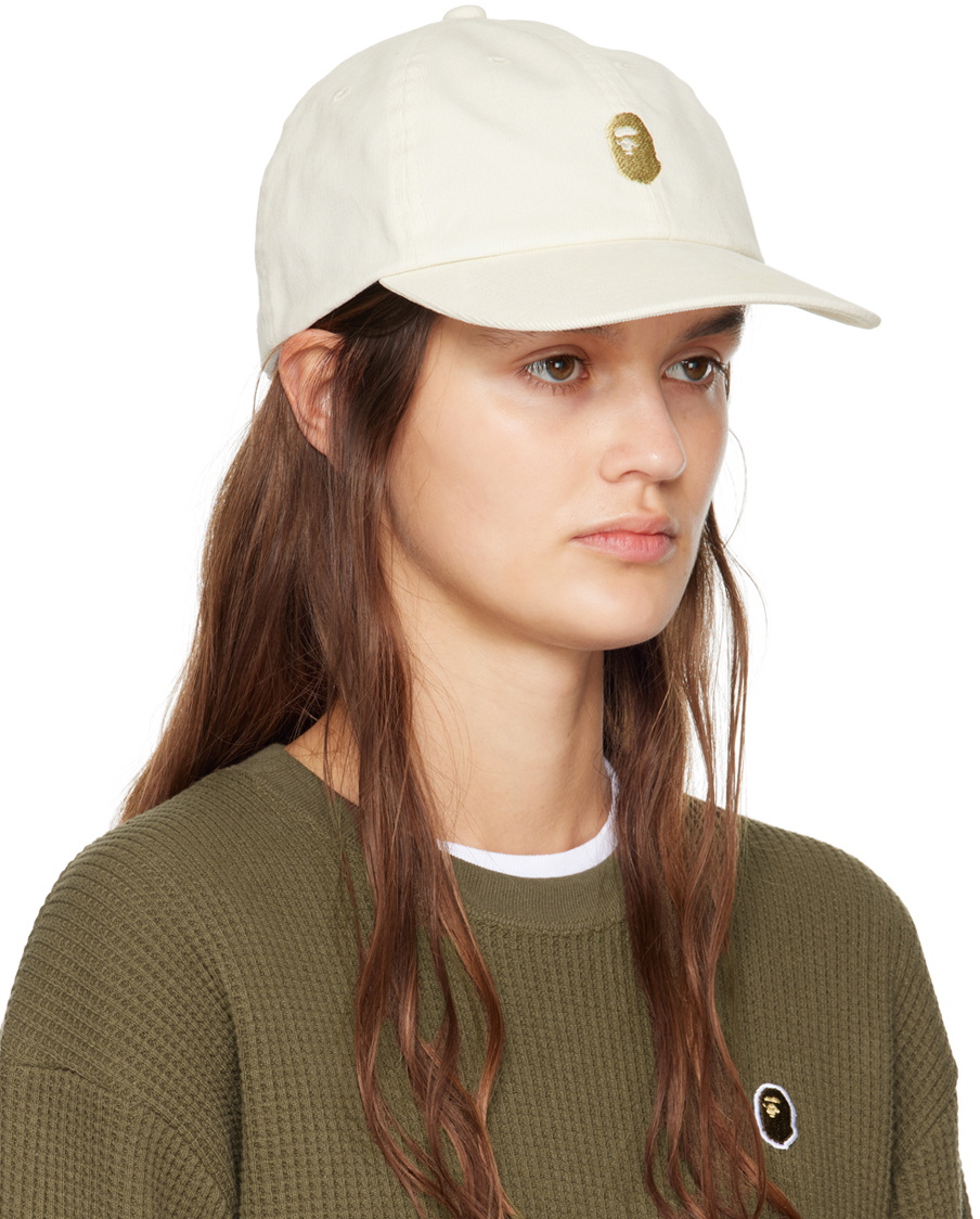 BAPE White One Point Cap