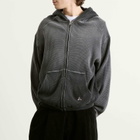 ROA Men's Bee Sun Faded Waffle Zip Up Hoodie in Black