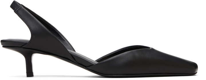 Photo: Loulou de Saison Black Akila LDS Leather Slingback Heels