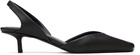 Loulou de Saison Black Akila LDS Leather Slingback Heels