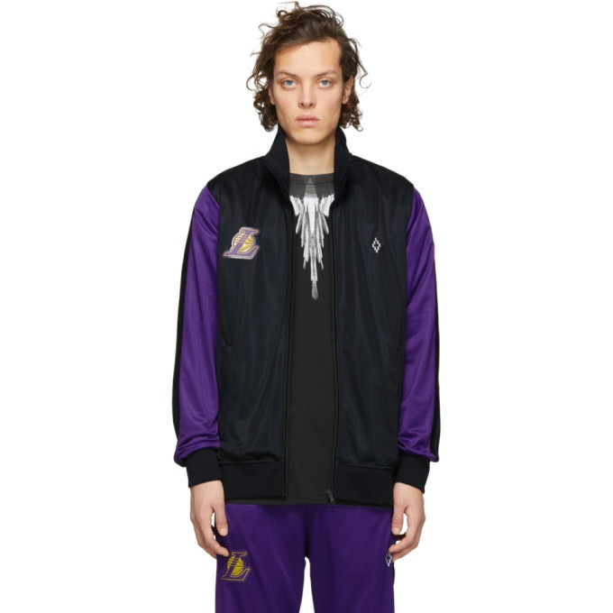 Photo: Marcelo Burlon County of Milan Black and Purple NBA Edition LA Lakers Zip-Up Jacket