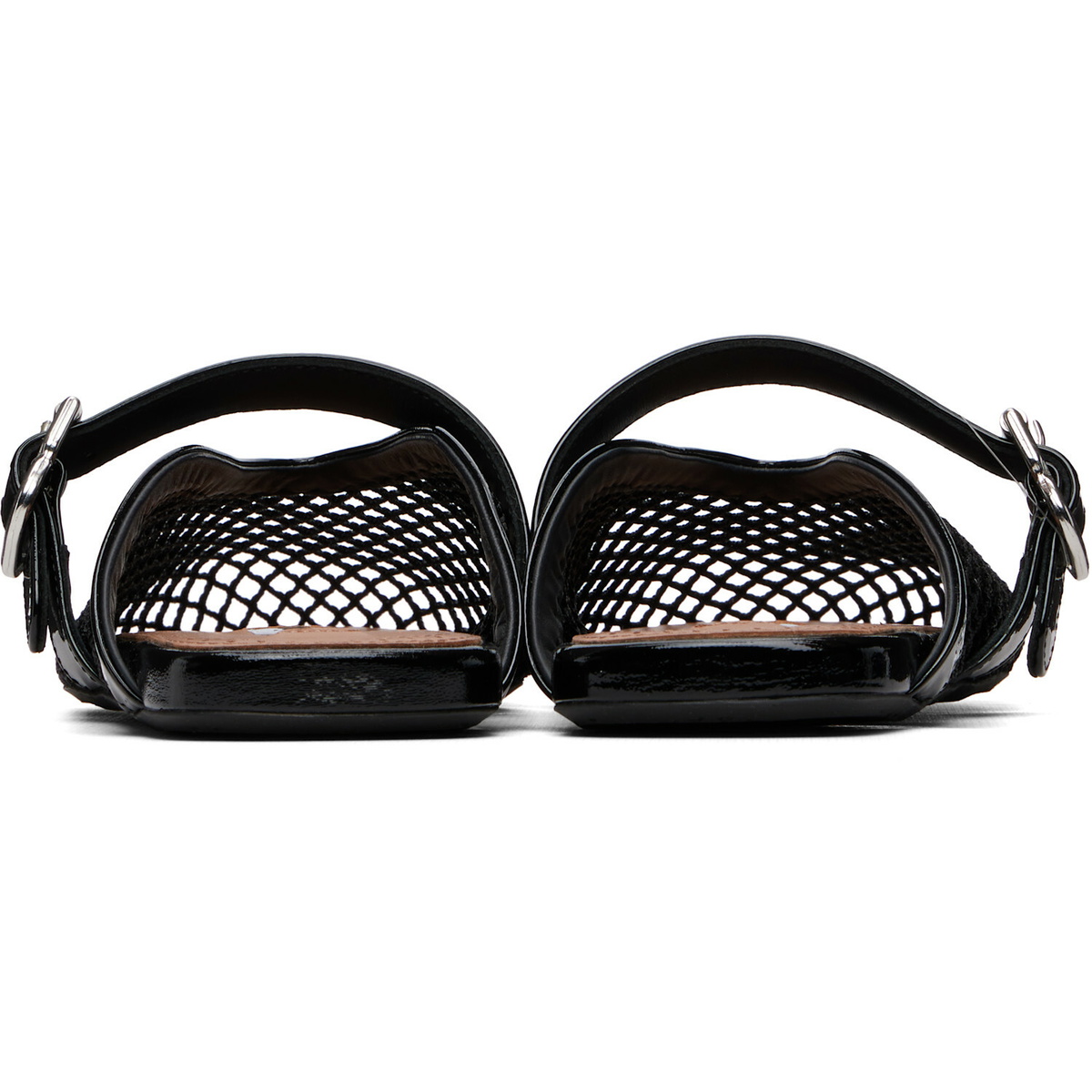 ALAÏA Black Fishnet Mule Ballerina Flats