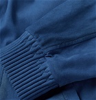 Berluti - Leather Hooded Bomber Jacket - Men - Blue