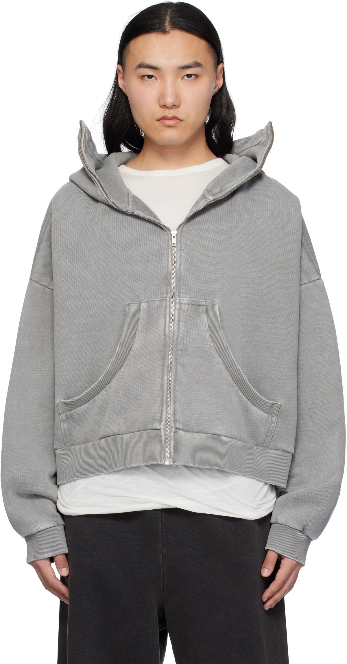 Entire Studios - Oversized Organic Cotton-Jersey Zip-Up Entire Studios - Oversized Organic Cotton-Jersey Zip-Up