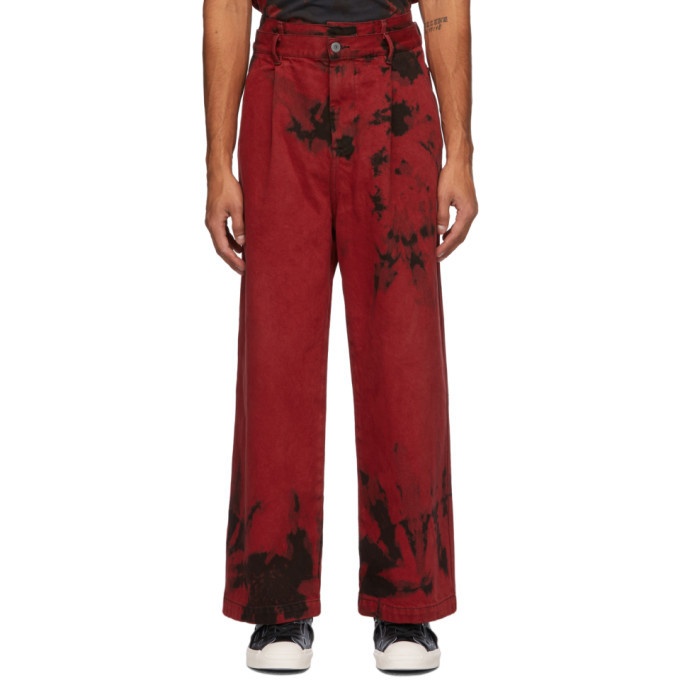 Photo: Feng Chen Wang Red and Black Tie-Dye Cargo Pants